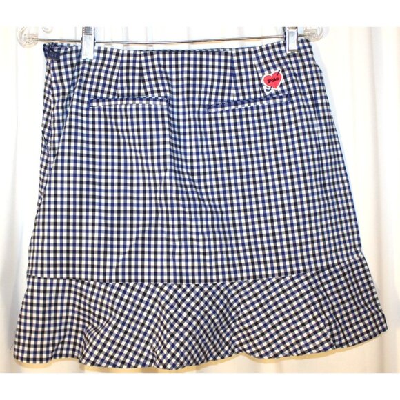 NEW Ralph Lauren Flounce Gingham Golf Skort Skirt Navy White Size 6 Ruffle Hem - Picture 3 of 3